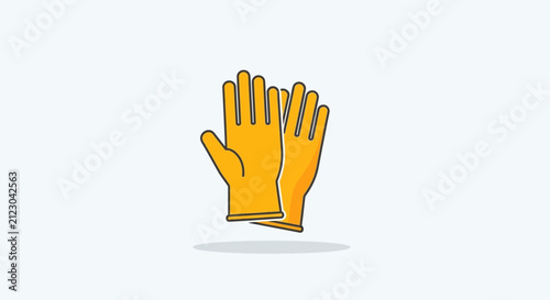 Fotografía Yellow rubber protective work gloves.
