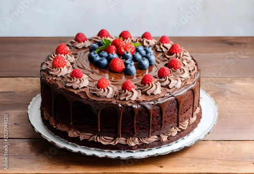 Decadent chocolate cake wit...