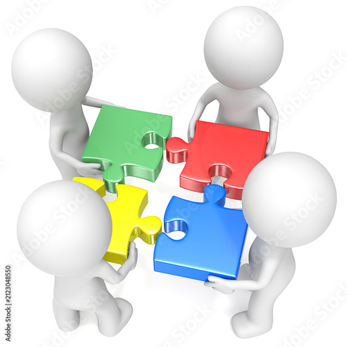 3d small people teamwork