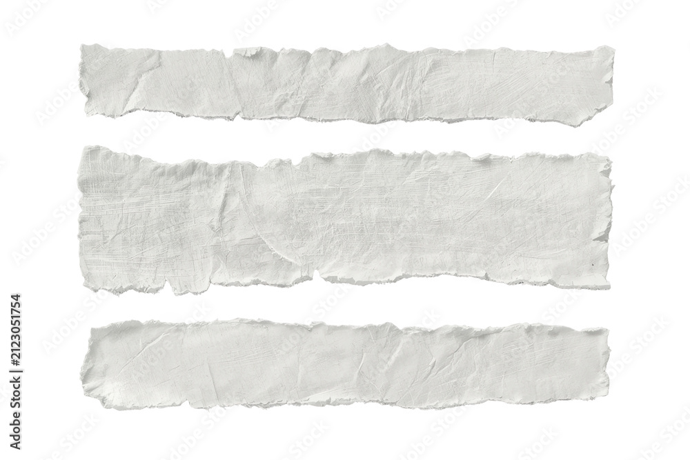 Obraz premium Three rough torn white paper banners
