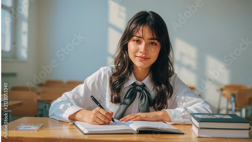 勉強する女子高生のポートレート - 勉強する女子高生のポートレート5