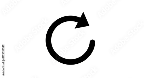 Black Circular Arrow Icon on White Background 2.