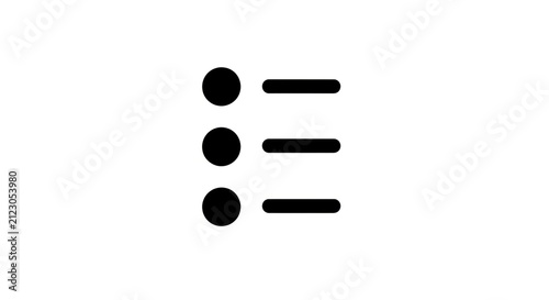 Simple Bulleted List Icon Representing Options and Choices.