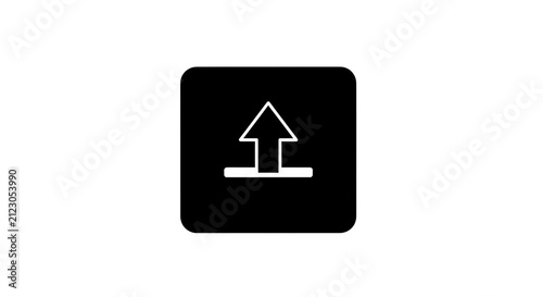 Simple Upload Icon Symbol on White Background.