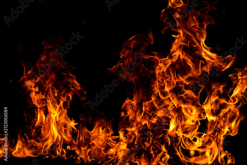 Cuadro en lienzo Flame glows beside hot flames