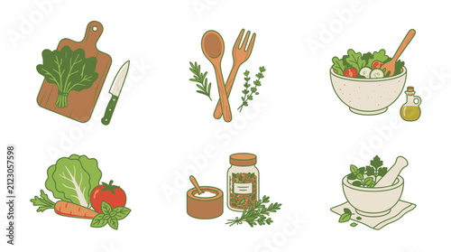 Vegetables and healthy food ingredients.