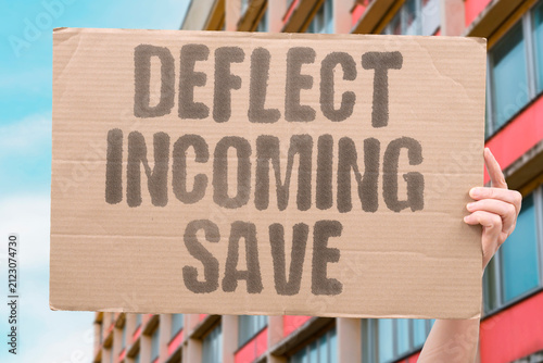 Картината върху платно "Deflect Incoming Save" State the goal of interception technology