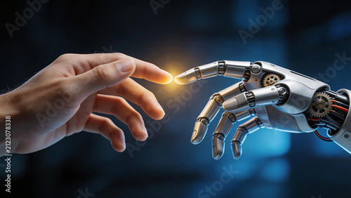 Human hand and robotic hand interaction
