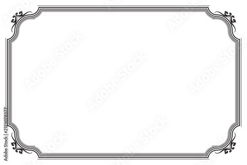 Vintage Ornamental Black Frame Vector Border for Certificate and Label Design. 5