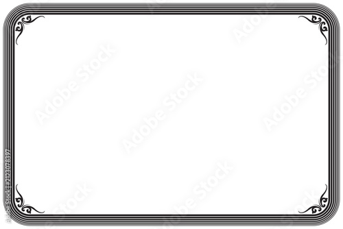 Vintage Ornamental Black Frame Vector Border for Certificate and Label Design. 7