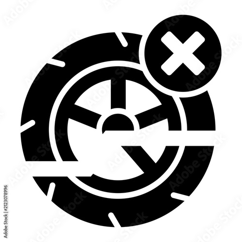 Quadro su tela broken rim glyph icon