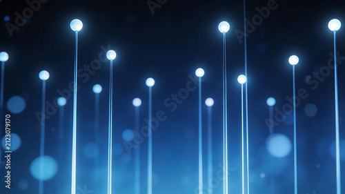 Abstract glowing light poles