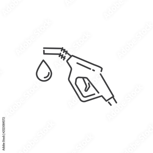 Outline vector design of a fuel nozzle, symbolizing vehicle refueling.