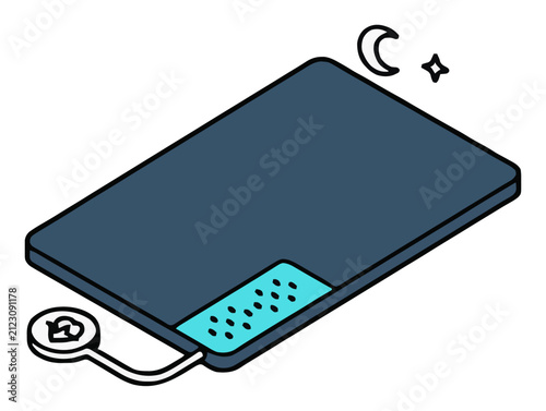Sleep tracking mat smart technology isometric vector.... Generative AI