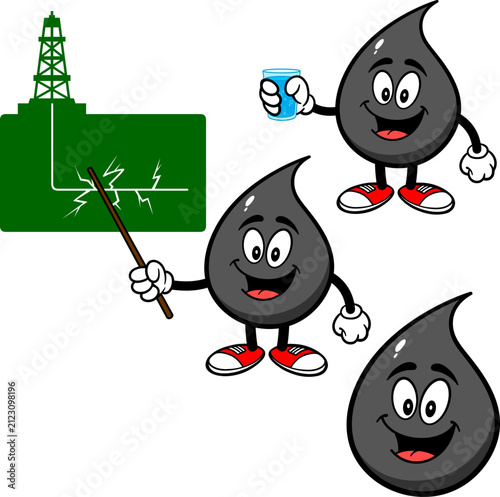 Oil Drop Mascot Set 01