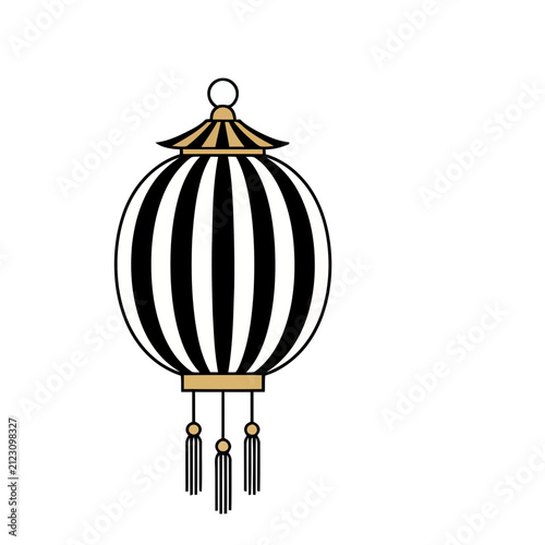 Striped Lantern with Tassels