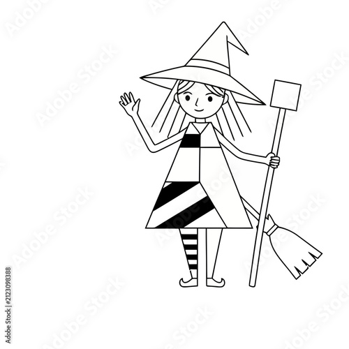Witch with Broomstick