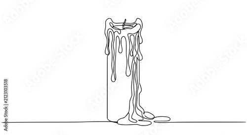 Foto Melting Candle Single Line Drawing