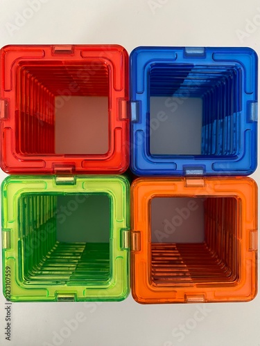 Colorful Square Tunnel Abstract Background