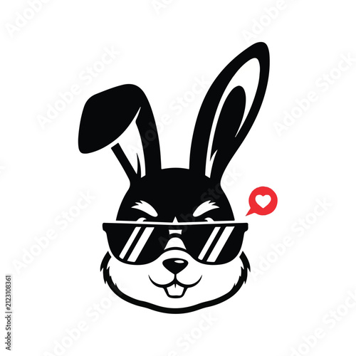 Stylish Cartoon Rabbit Wearing Sunglasses.