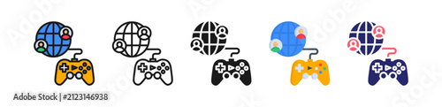 Fotografie Online Game Multiple Style Icon Set Collection.