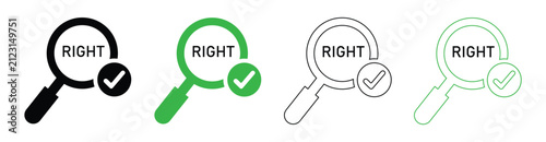 Magnifying glass with checkmark for correct search and analysis during a clean digital investigation