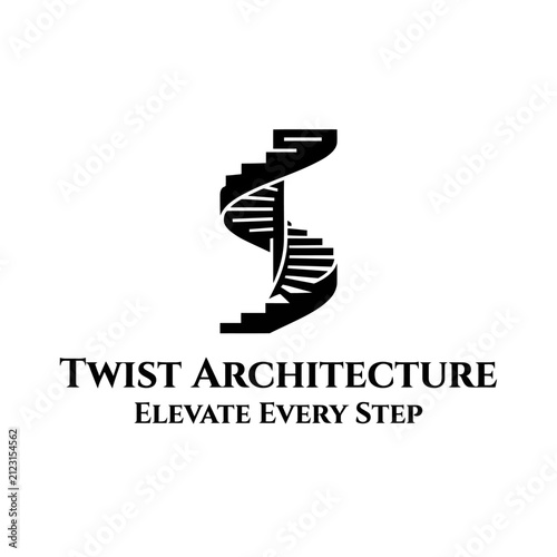 Twist Architecture spiral staircase logo icon.