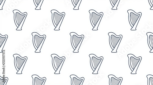 Minimal harp icons with instrument background illustration backdrop wallpaper creative