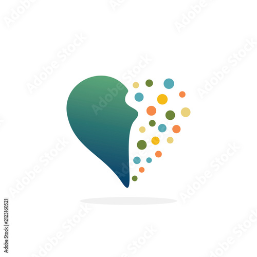 Hearts icon logo vector template illustration