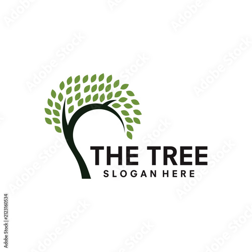 Premium oak tree logo design template illustration vector