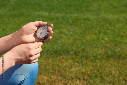 Athletes hands holding a st...