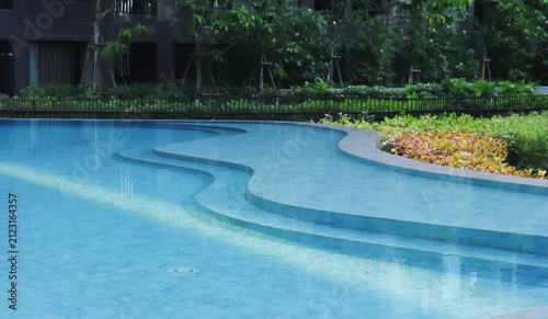 Swimming pool and pool views in a luxury condo.