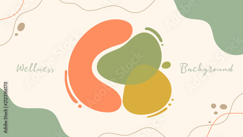 Abstract Wellness Background with Organic Shapes and Earthy Tones