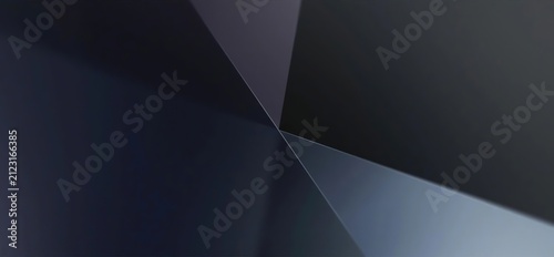Abstract Geometric Planes Dark Grey Black Steel Blue Converging Point Minimalist