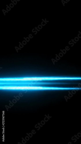 Glowing blue horizontal energy beam on black background