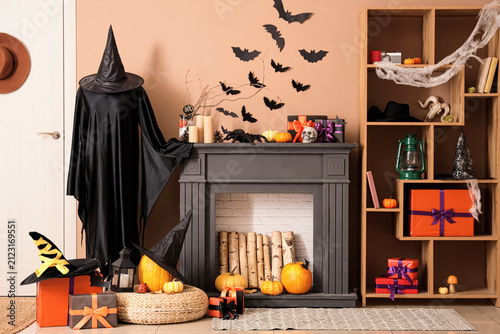 Interior of festive living ...