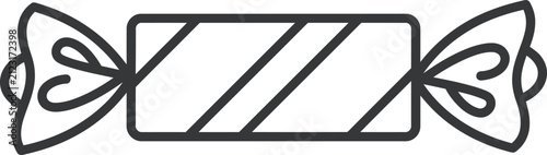 Canvas Print Simple line art icon of a wrapped candy sweet.