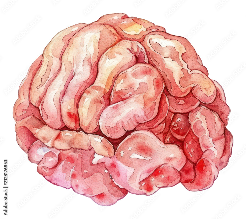 Obraz premium PNG An isolated raw chicken gizzard illustration watercolor food.