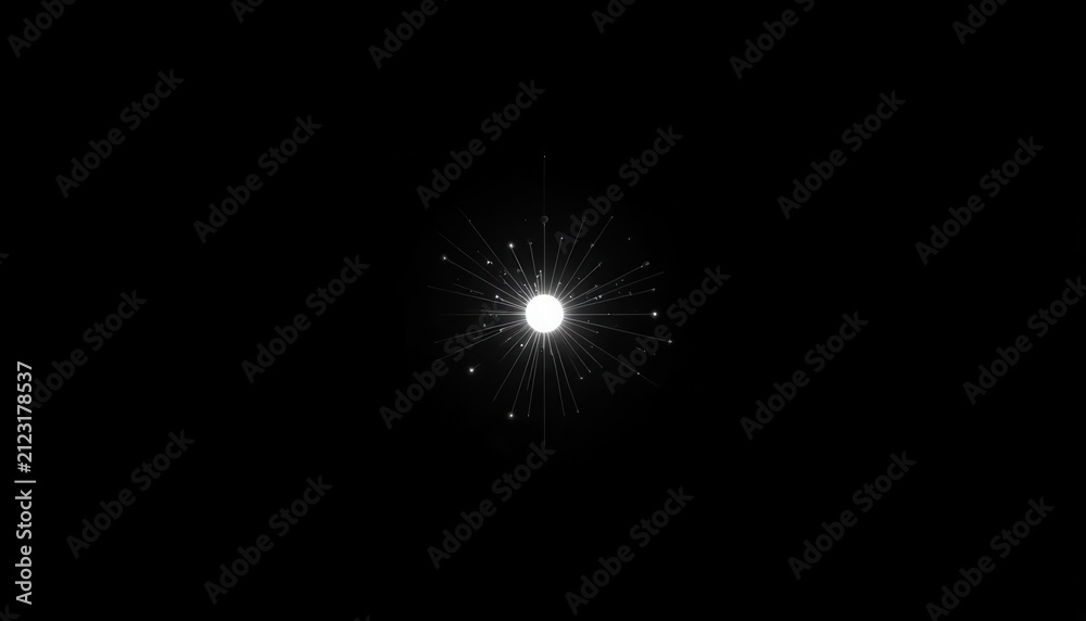 Fototapeta premium Single bright star shining in the deep darkness of night space with darkness astronomy universe astrophysics celestial background infinity radiance astrophotography discovery constellation