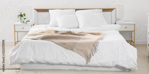 Comfortable bedroom interio...