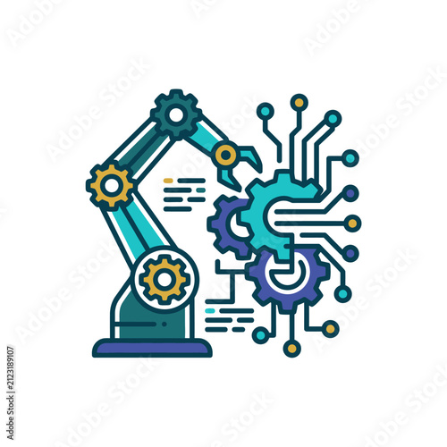 Robotic Arm with Circuit Board and Gears.