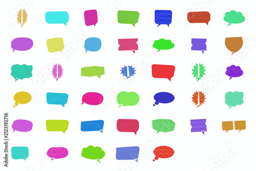 Photography Colorful speech bubble collection set, multicolor chat symbols, communicative ic