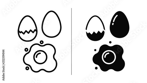 Obraz na płótnie Egg icon set