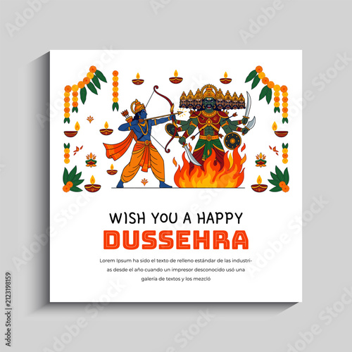 Happy Dussehra Social Media Instagram Post Banner design