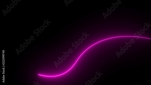 Neon glowing light trails abstract background, dynamic pink and green energy waves flowing on black, modern digital motion overlay