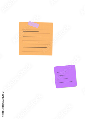 Colorful sticky notes on a plain surface