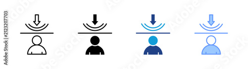 Fotografie Resilience icon set multiple style collection
