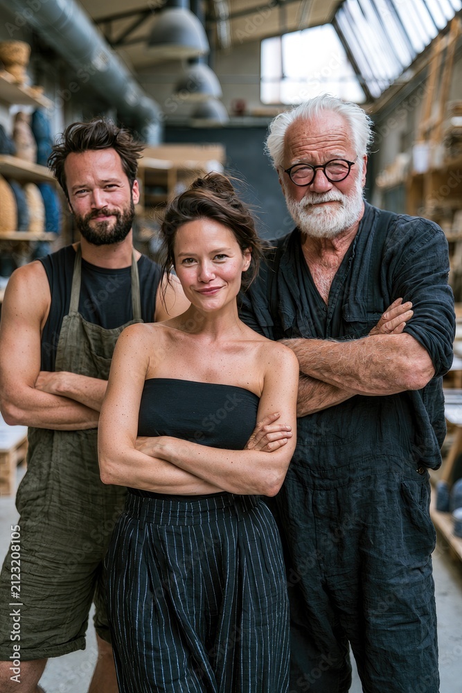 Obraz premium Diverse Team of Artisans in a Creative Studio Setting