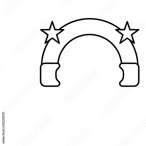 Arch with stars and rounded bases