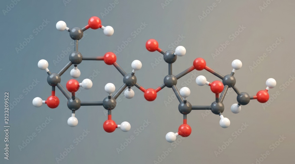 Obraz premium Molecular structure of carbohydrate molecule chain representation